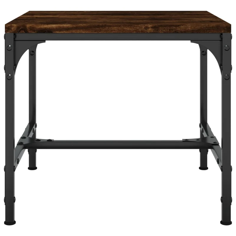Lot de 2 tables d'appoint 40 x 40 x 35 cm bois d'ingénierie couleur chêne fumé et acier DEC031303