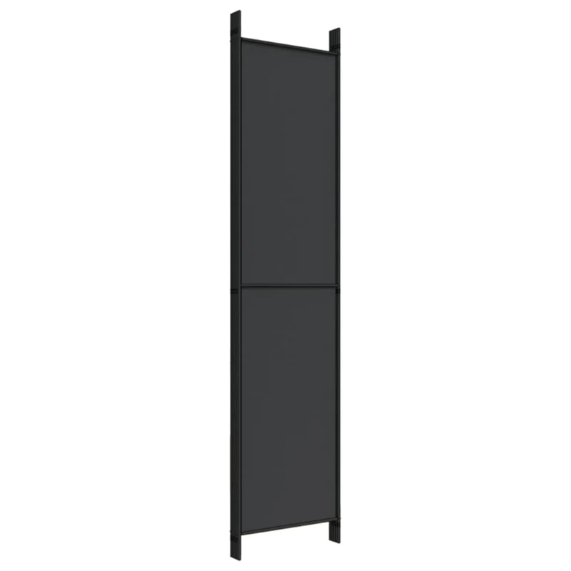 Paravent séparateur de pièce cloison 5 panneaux pliable 250 x 220 cm tissu noir et fer DEC031015
