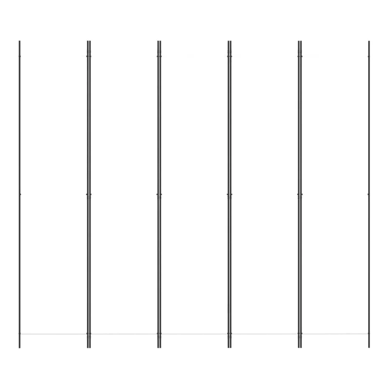 Paravent séparateur de pièce cloison 5 panneaux 250 x 220 cm tissu blanc et fer DEC030948