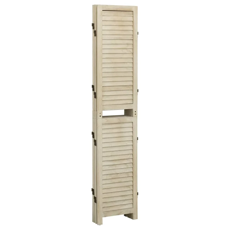 Paravent séparateur de pièce cloison 5 panneaux 175 x 165 cm en bois de paulownia brun DEC030925