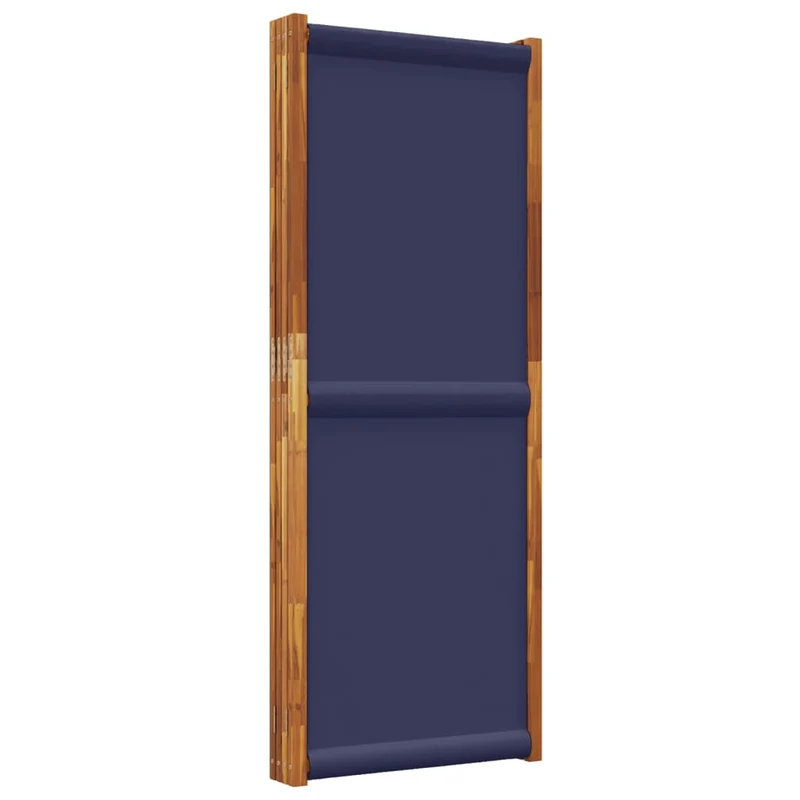 Paravent séparateur de pièce cloison 4 panneaux 280 x 180 cm textilène bleu et bois DEC030859
