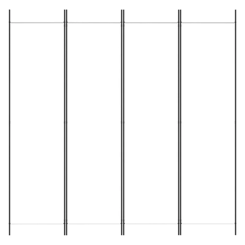 Paravent séparateur de pièce cloison 4 panneaux pliable 200 x 200 cm tissu blanc et fer DEC030839