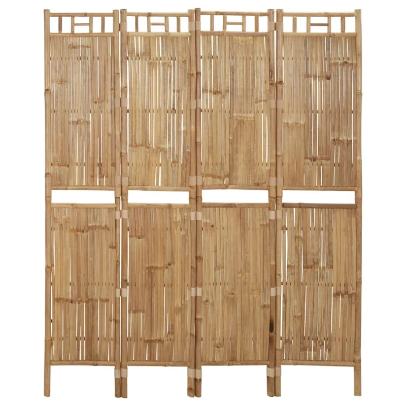 Paravent séparateur de pièce cloison 4 panneaux en bambou 160 x 180 cm DEC030829