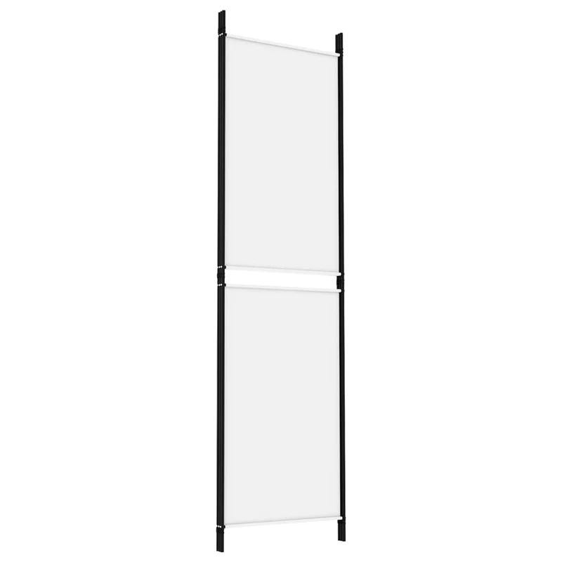 Paravent séparateur de pièce cloison 3 panneaux 150 x 180 cm en tissu blanc et fer DEC030739