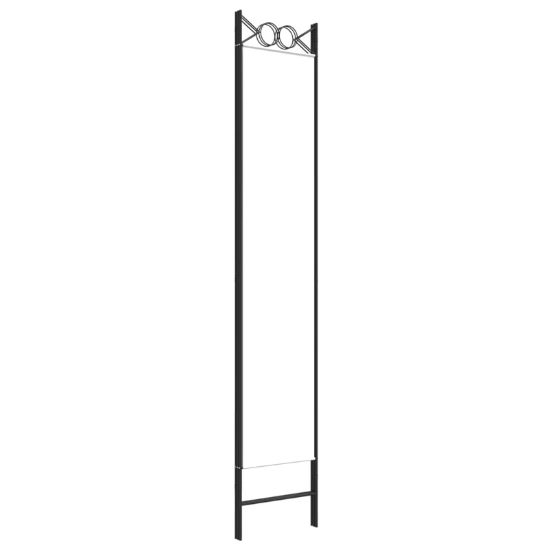 Paravent séparateur de pièce cloison 3 panneaux 120 x 220 cm tissu blanc et fer DEC030737