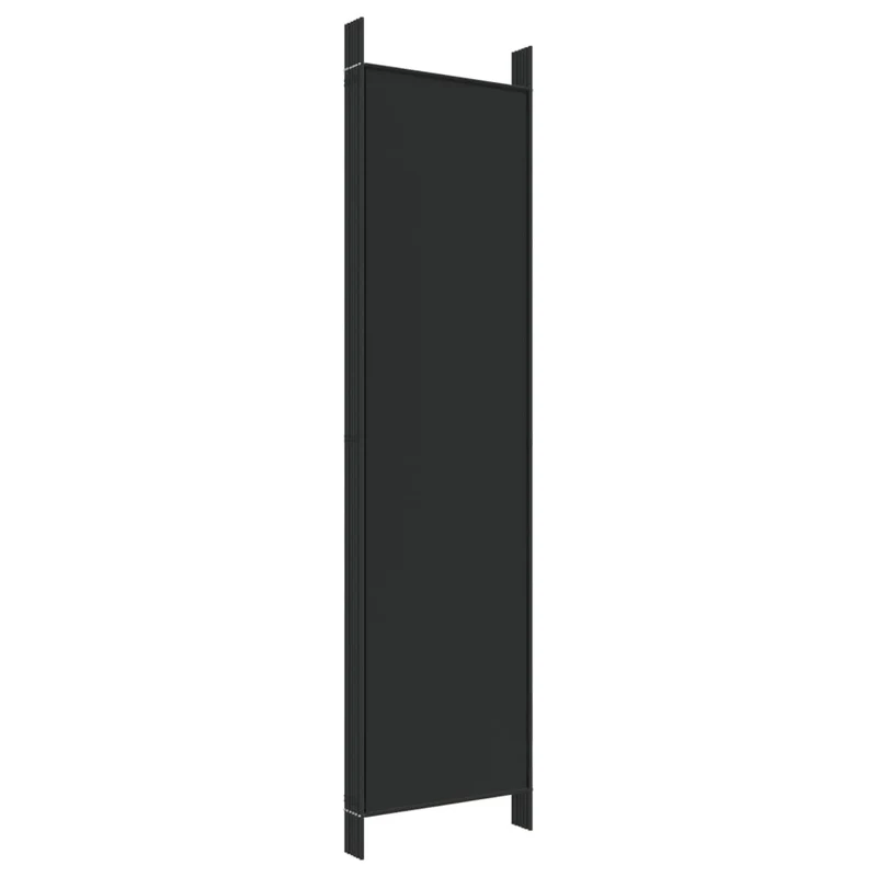 Paravent séparateur de pièce cloison 6 panneaux 300 x 200 cm en tissu noir DEC031117