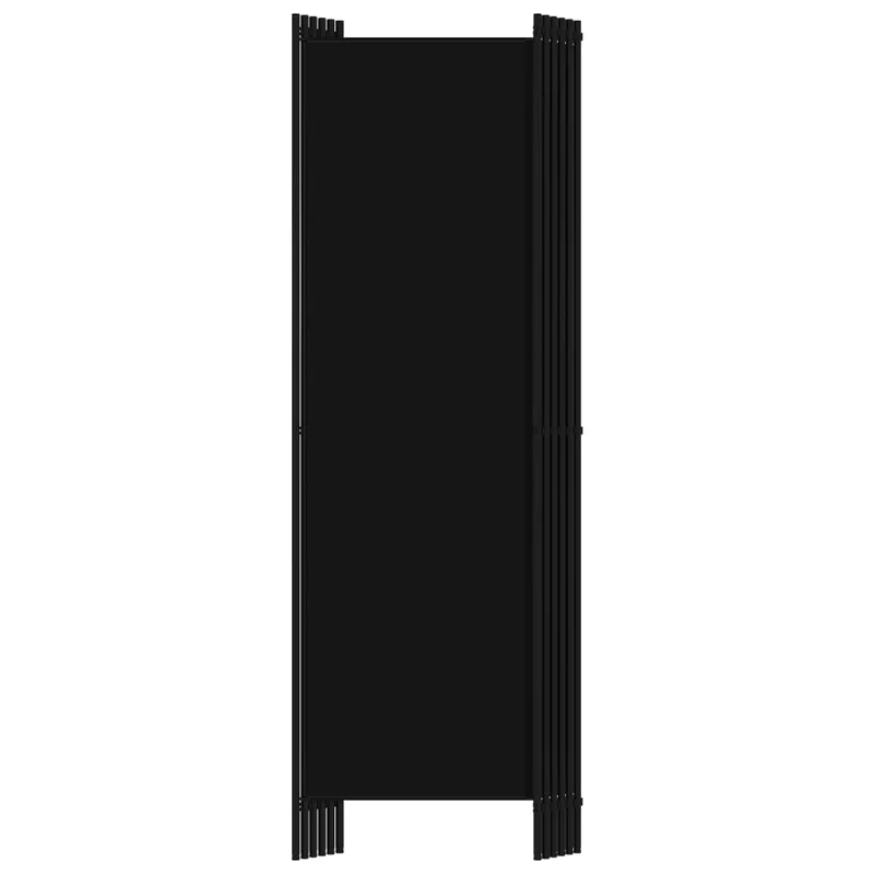 Paravent séparateur de pièce cloison 6 panneaux 300 x 180 cm en tissu noir et fer DEC031116