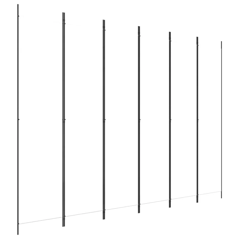 Paravent séparateur de pièce cloison 6 panneaux 300 x 220 cm tissu blanc et fer DEC031049