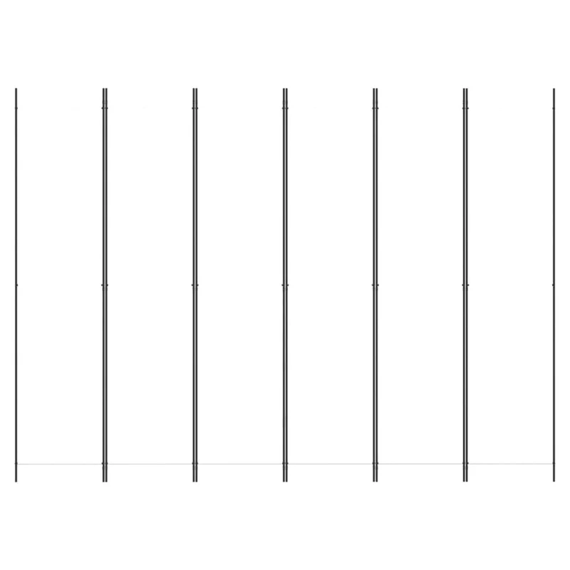 Paravent séparateur de pièce cloison 6 panneaux 300 x 220 cm tissu blanc et fer DEC031049