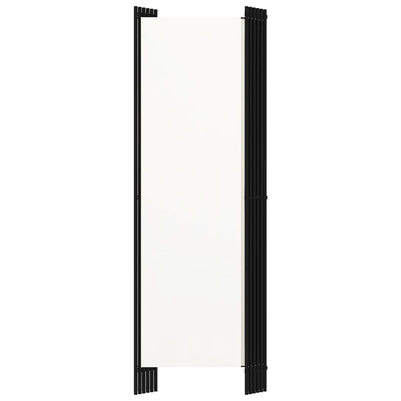 Paravent séparateur de pièce cloison 6 panneaux 300 x 180 cm en tissu blanc et fer DEC031047