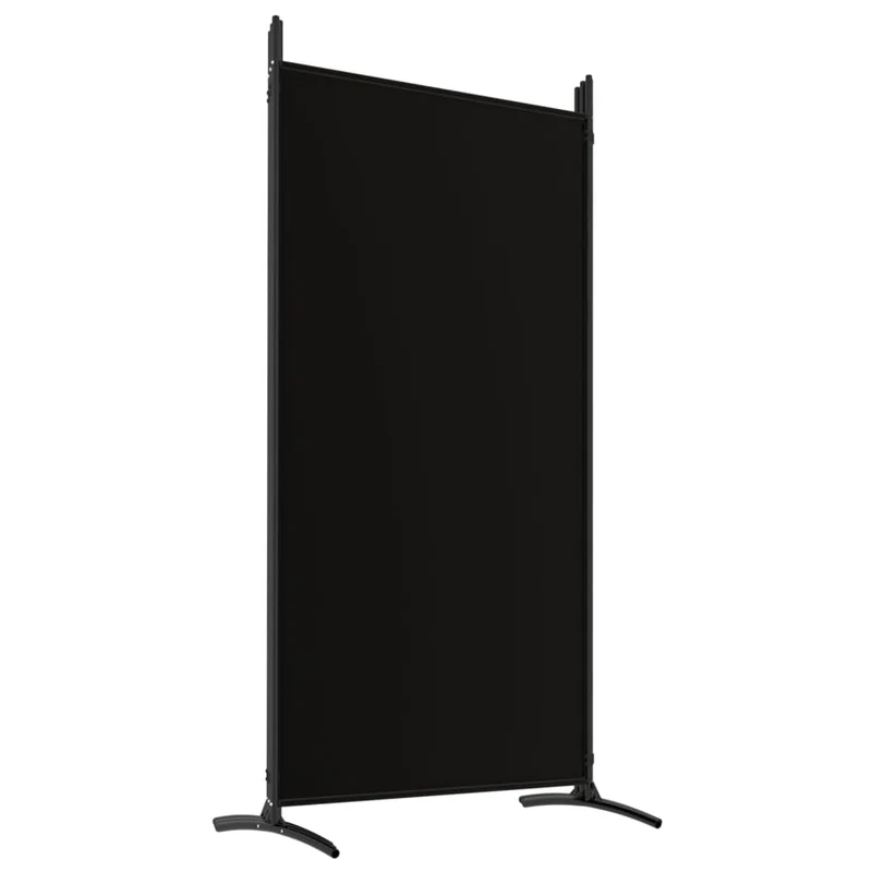 Paravent séparateur de pièce cloison 5 panneaux 433 x 180 cm en tissu noir et fer DEC031019