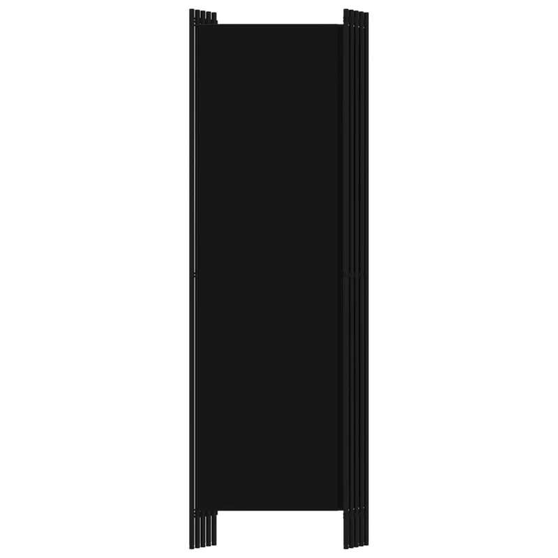 Paravent séparateur de pièce cloison 5 panneaux 250 x 180 cm en tissu noir et fer DEC031012