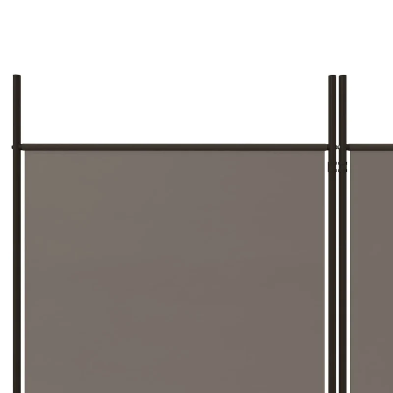 Paravent séparateur de pièce cloison 5 panneaux 250 x 200 cm en tissu anthracite et fer DEC030930