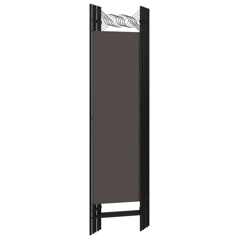 Paravent séparateur de pièce cloison 5 panneaux 200 x 180 cm tissu anthracite et fer DEC030928