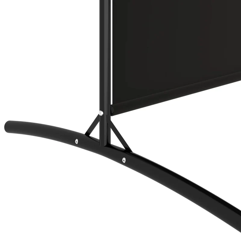 Paravent séparateur de pièce cloison 4 panneaux 346 x 180 cm tissu noir et fer DEC030910
