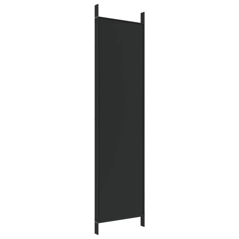 Paravent séparateur de pièce cloison 4 panneaux 200 x 200 cm tissu noir et fer DEC030906