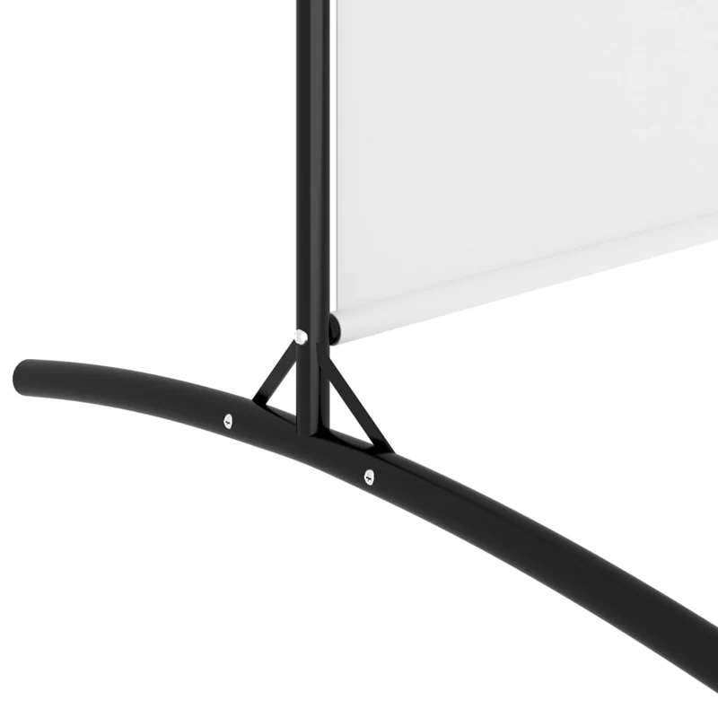 Paravent séparateur de pièce cloison 4 panneaux 346 x 180 cm tissu blanc et fer DEC030841