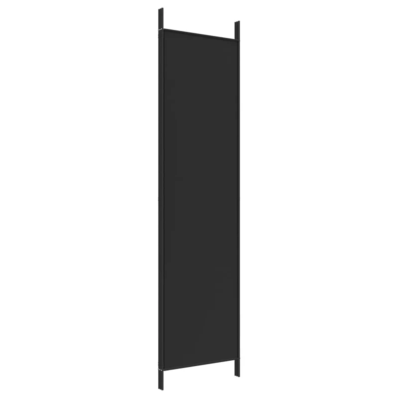 Paravent séparateur de pièce cloison 3 panneaux 150 x 200 cm tissu noir et fer DEC030799