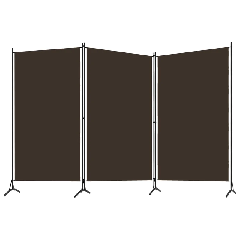 Séparateur de pièce cloison 3 panneaux 260 x 180 cm en tissu marron et fer DEC030777
