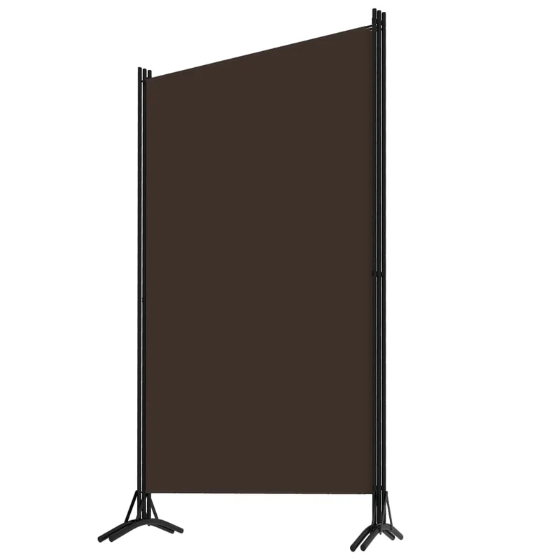 Séparateur de pièce cloison 3 panneaux 260 x 180 cm en tissu marron et fer DEC030777