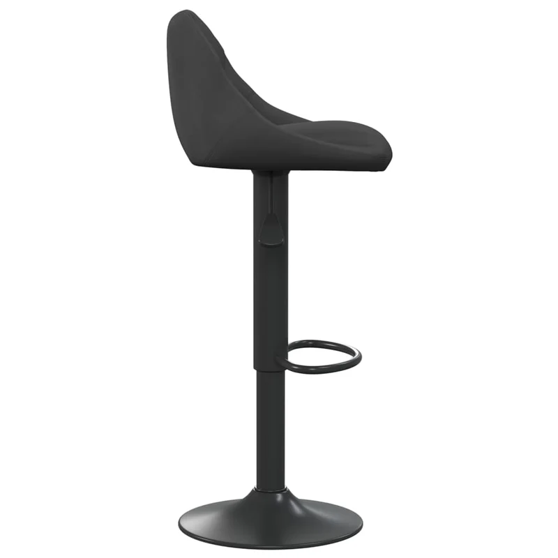 Lot de 2 tabourets de bar chaises hautes en velours noir coutures losange et acier noir DEC029831