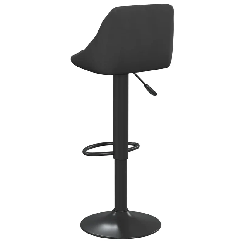Lot de 2 tabourets de bar chaises hautes en velours noir coutures losange et acier noir DEC029831