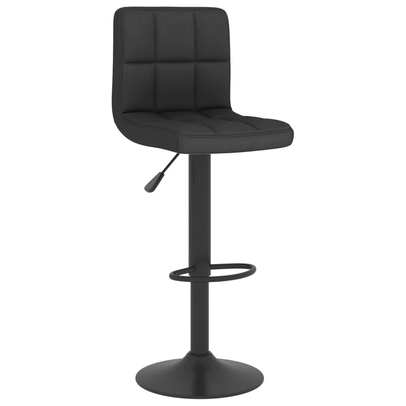 Lot de 2 tabourets de bar chaises hautes coutures carrées en tissu et acier noir DEC029814