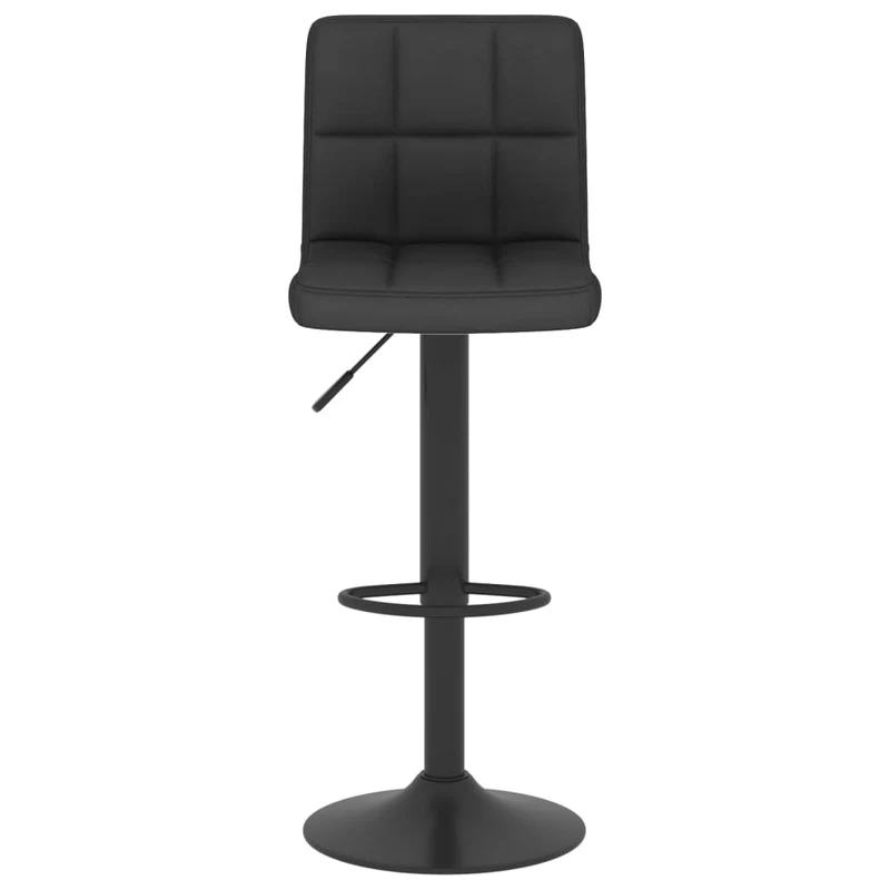 Lot de 2 tabourets de bar chaises hautes coutures carrées en tissu et acier noir DEC029814