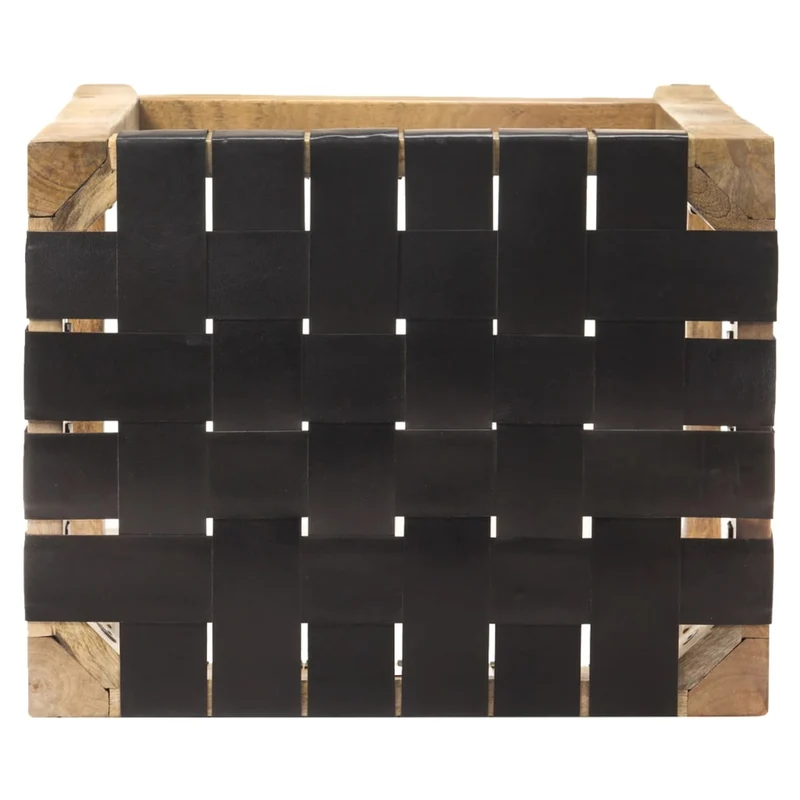 Lot de 2 tabourets de bar chaises hautes en cuir véritable et bois hauteur 75 cm DEC029798