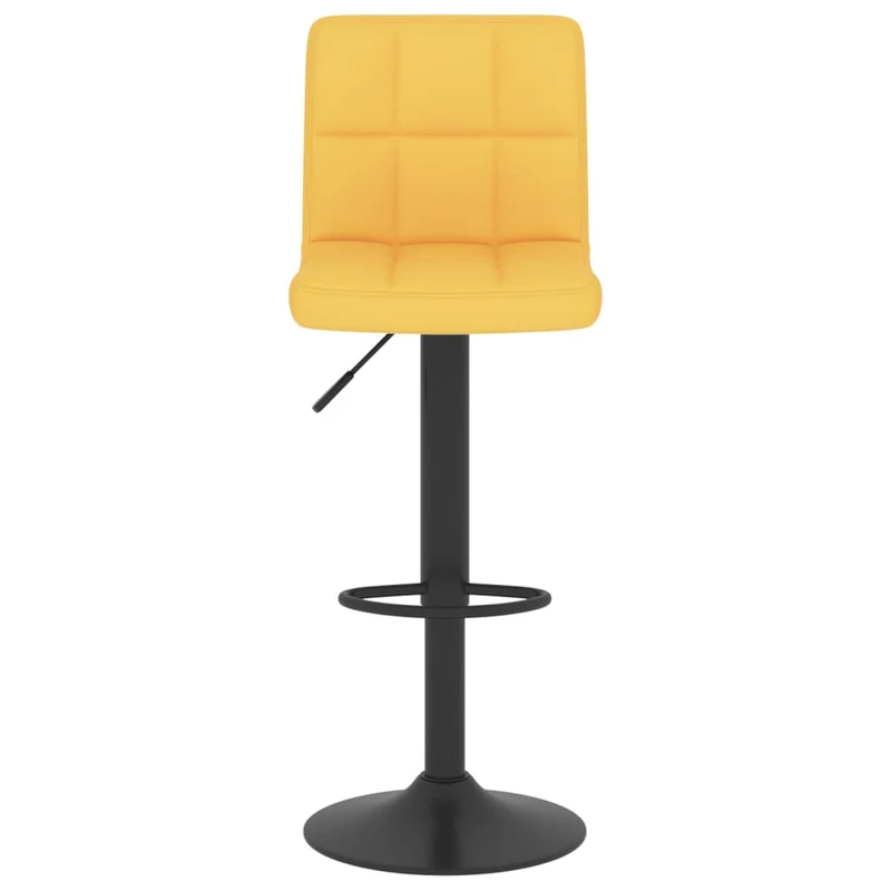 Lot de 2 tabourets de bar chaises hautes en tissu jaune moutarde tissu jaune et acier noir DEC029742