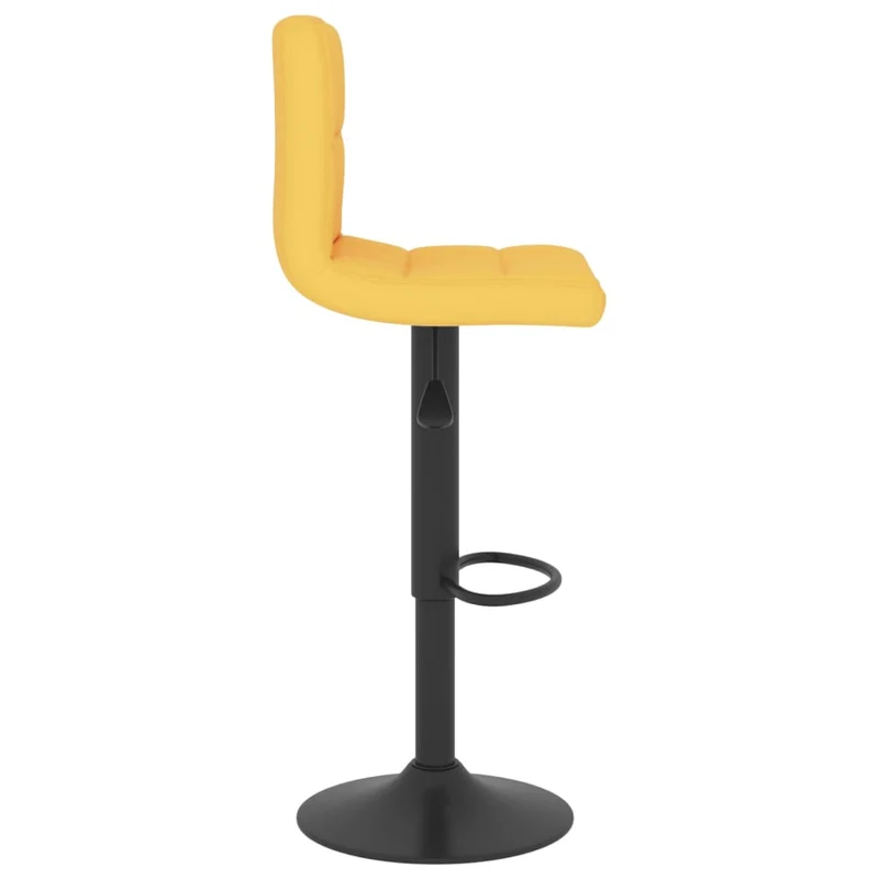 Lot de 2 tabourets de bar chaises hautes en tissu jaune moutarde tissu jaune et acier noir DEC029742