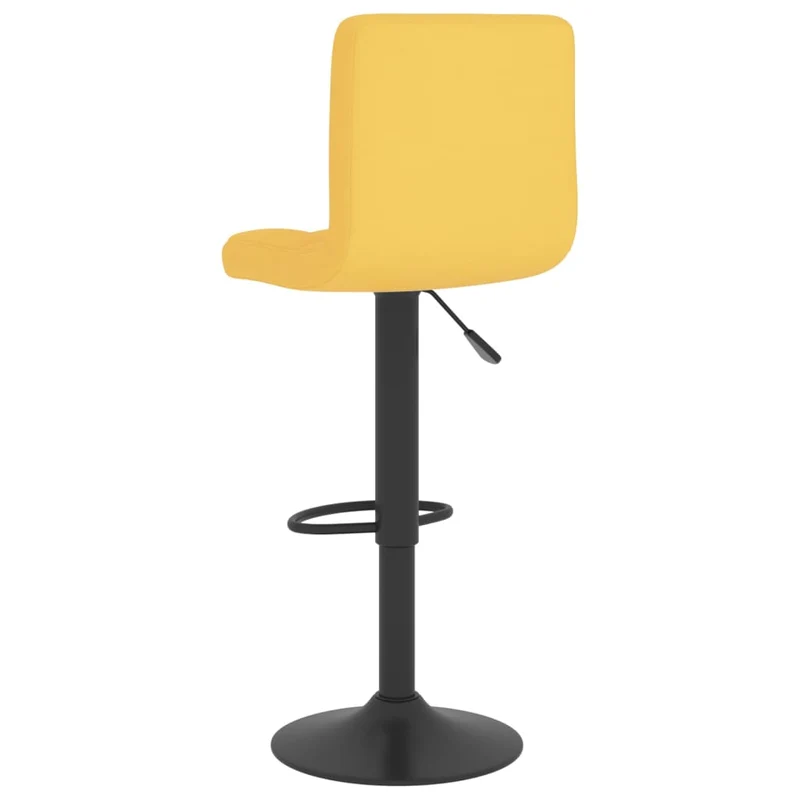 Lot de 2 tabourets de bar chaises hautes en tissu jaune moutarde tissu jaune et acier noir DEC029742
