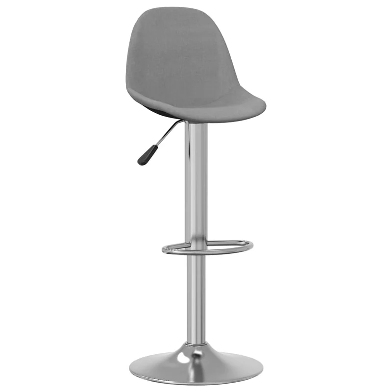 Lot de 2 tabourets de bar chaises hautes hauteur réglable en tissu gris et acier DEC029739