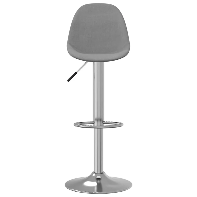 Lot de 2 tabourets de bar chaises hautes hauteur réglable en tissu gris et acier DEC029739