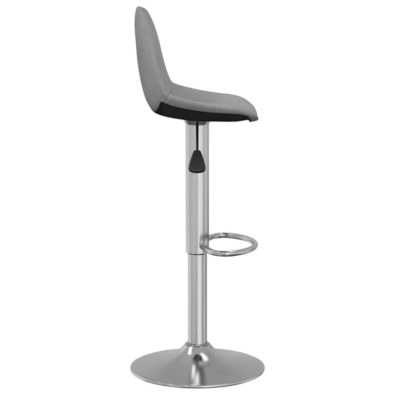 Lot de 2 tabourets de bar chaises hautes hauteur réglable en tissu gris et acier DEC029739