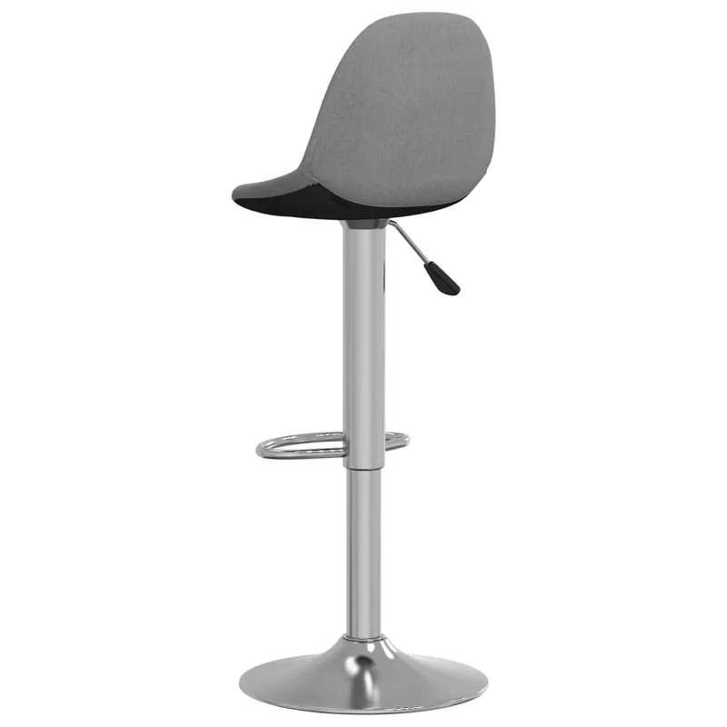 Lot de 2 tabourets de bar chaises hautes hauteur réglable en tissu gris et acier DEC029739