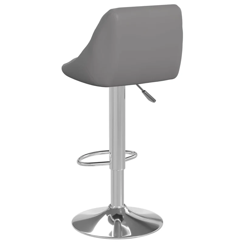 Lot de 2 tabourets de bar chaises hautes coutures en losange en PVC gris et acier DEC029736