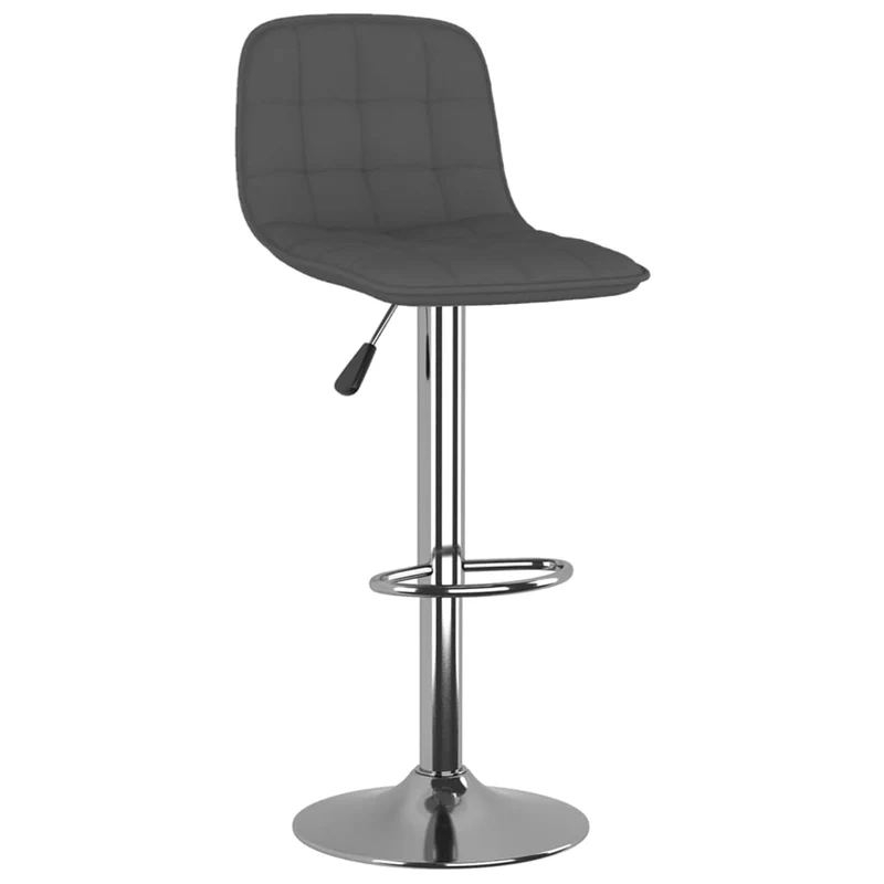Lot de 2 tabourets de bar chaises hautes hauteur réglable en tissu gris foncé et acier DEC029712