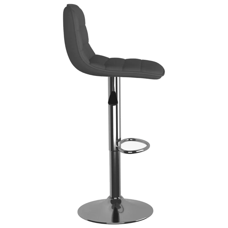 Lot de 2 tabourets de bar chaises hautes hauteur réglable en tissu gris foncé et acier DEC029712