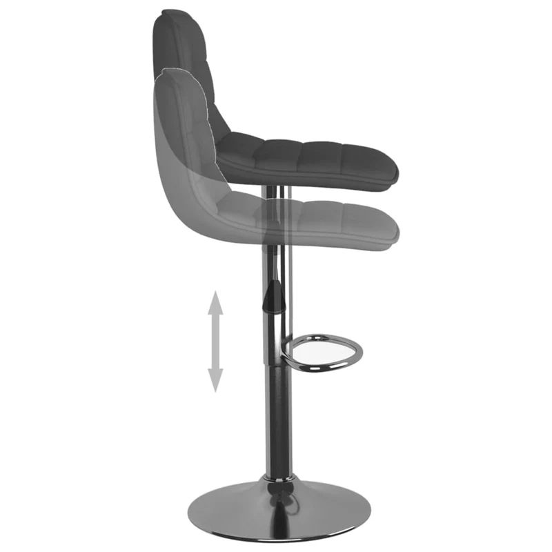 Lot de 2 tabourets de bar chaises hautes hauteur réglable en tissu gris foncé et acier DEC029712