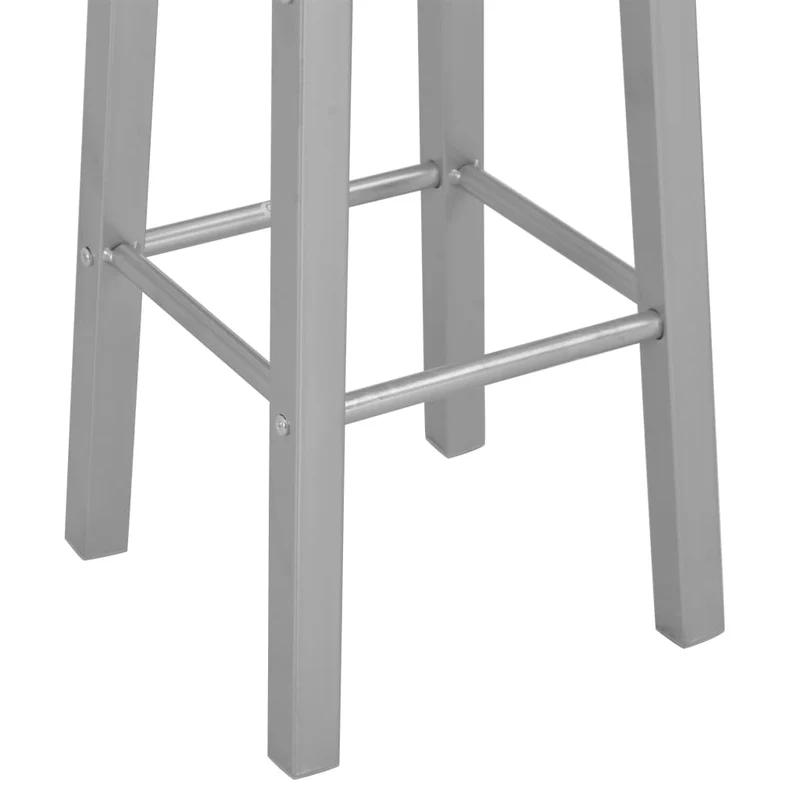 Lot de 2 tabourets de bar chaises hautes hauteur 70 cm structure en acier argenté + siège en MDF noir DEC029605