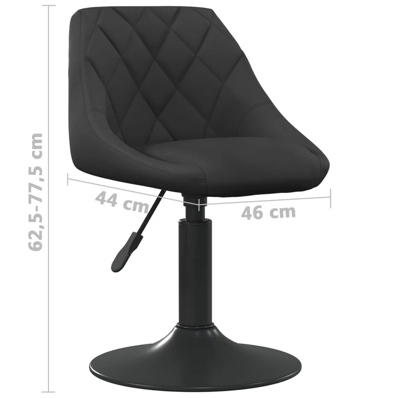 Chaise de bar x1 chaise haute avec coutures losange en velours et acier noir DEC029535
