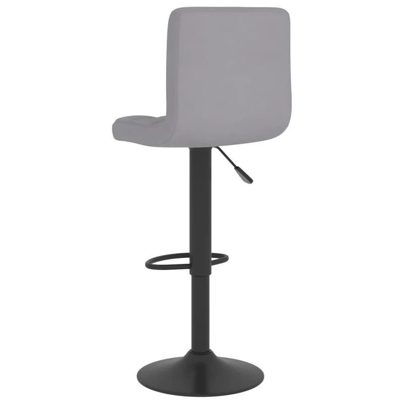 Tabouret de bar x1 chaise haute en tissu gris clair coutures carrées et acier noir DEC029475