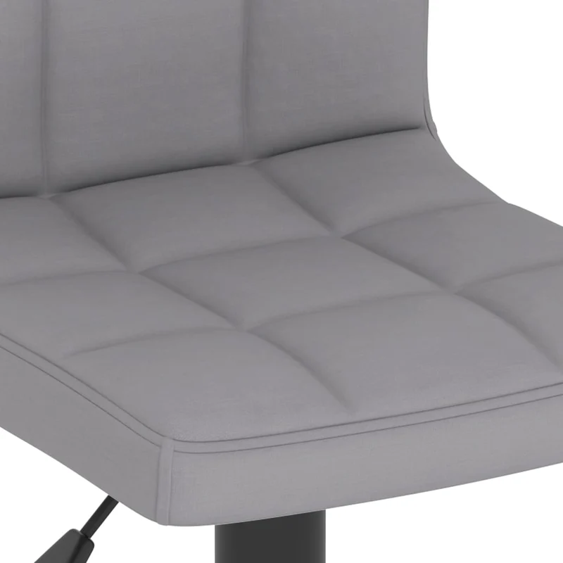 Tabouret de bar x1 chaise haute en tissu gris clair coutures carrées et acier noir DEC029475