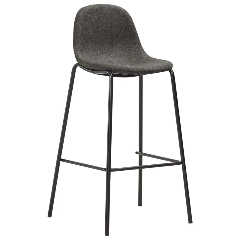 Tabourets de bar x4 chaises haute avec repose-pied en tissu gris foncé et métal DEC029420