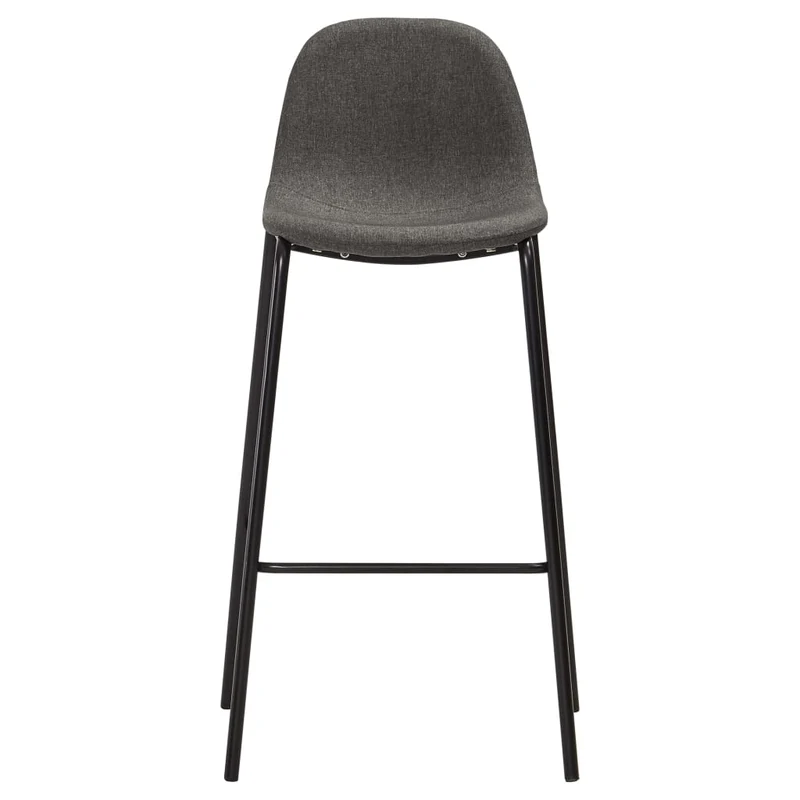 Tabourets de bar x4 chaises haute avec repose-pied en tissu gris foncé et métal DEC029420
