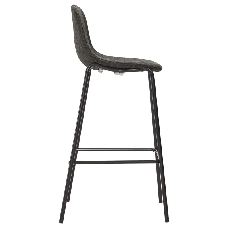 Tabourets de bar x4 chaises haute avec repose-pied en tissu gris foncé et métal DEC029420