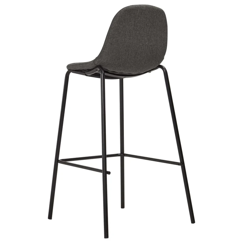 Tabourets de bar x4 chaises haute avec repose-pied en tissu gris foncé et métal DEC029420