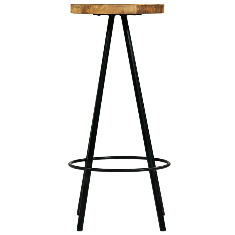 Lot de 4 tabourets de bar chaises haute style industriel hauteur 76 cm en bois de manguier et acier DEC029414