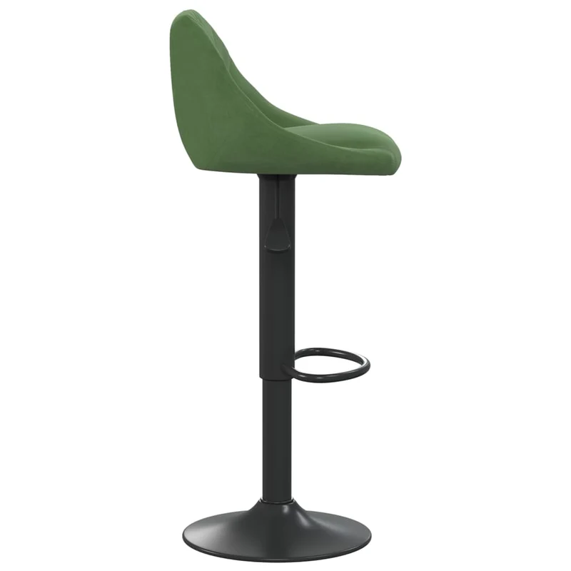 Lot de 2 tabourets de bar chaises hautes en velours vert foncé coutures en losange et acier noir DEC029901